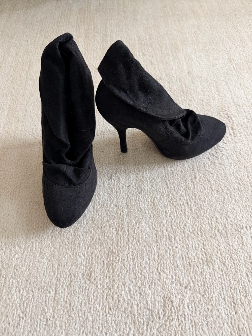 Black Ruched Ankle Boots